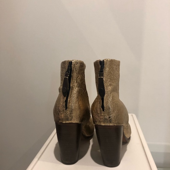 Rag and bone crackle leather gold boots size 40 - Picture 3 of 5